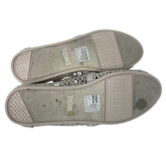TOMS Alpargata Moroccan Natural Crochet Slip-On Shoes Women's Sz 7.5 - Picture 8 of 9